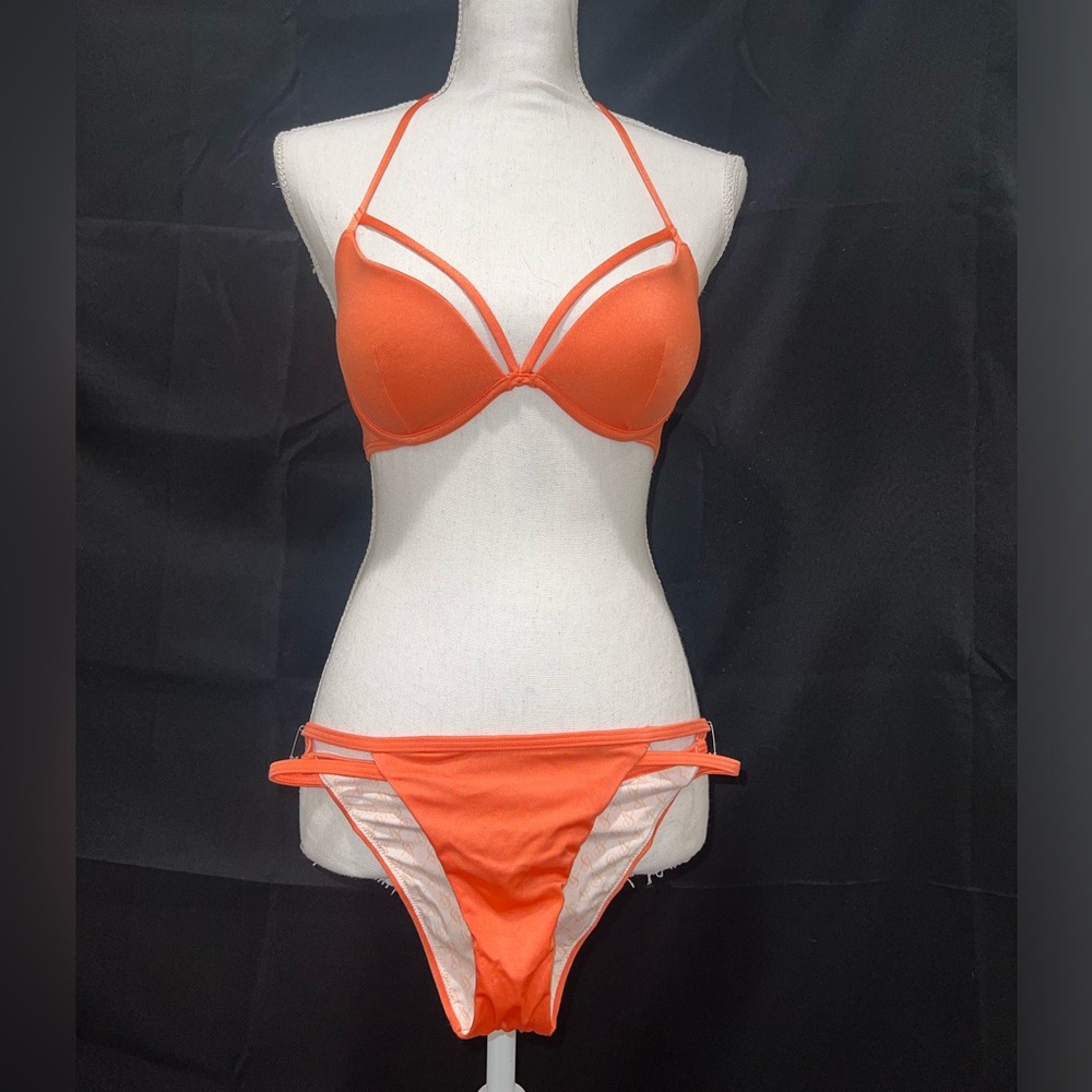 Victoria’s Secret 34A Small Strappy Orange Bikini